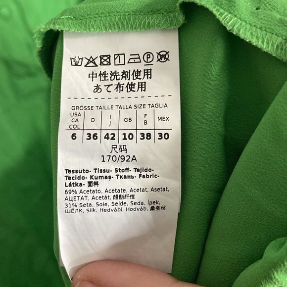 Marella Teramo Tiered Midi Dress Bright Green size 6 NWT - Picture 5 of 6